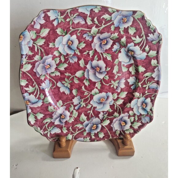 Square Dinner Plate 9 3/4" June Festival by Royal Winton 1930 - Picture 2 of 15